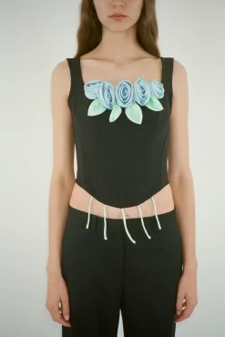 Women Sandy Liang Tops^Barque Corset In Blue