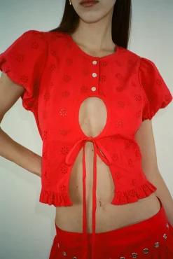 Women Sandy Liang Tops^Cameo Top In Red