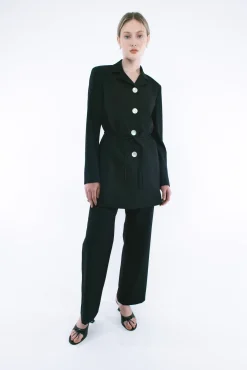 Women Sandy Liang Outerwear^Greene Coat In Black