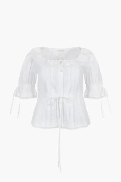 Women Sandy Liang Tops^Melon Top In White