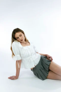 Women Sandy Liang Tops^Melon Top In White