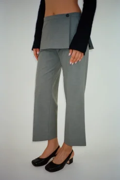 Women Sandy Liang Uniform^Mott Pant In Ash Grey
