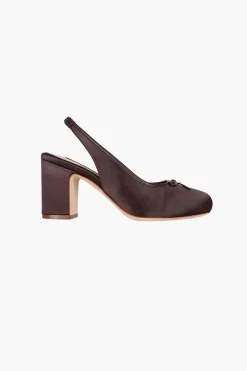 Women Sandy Liang Shoes^Slingback 75 In Brunette Satin