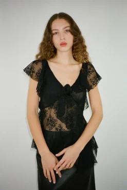 Women Sandy Liang Tops^Torino Top In Black