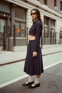 Women Sandy Liang Skirts^Uniform Skort In Dark Navy