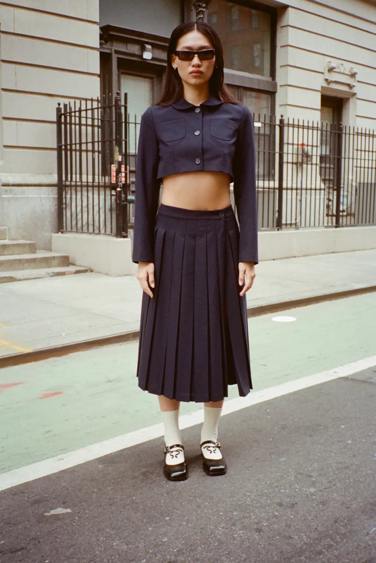 Women Sandy Liang Skirts^Uniform Skort In Dark Navy